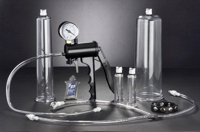 Size Matters Deluxe Men's Penis Pumping Set - 2in Diam x 9in Long