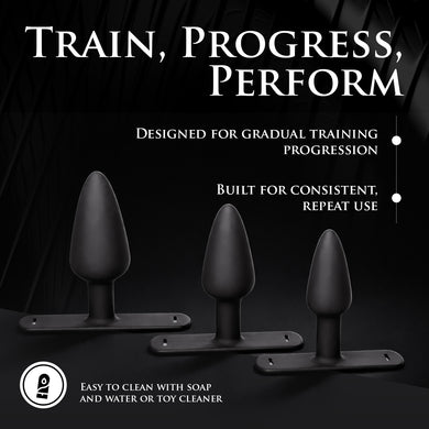 Bum-Tastic Trainer Set Silicone 3 Piece Anal Plug Set with Harness