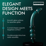Smoky Jade Curved Glass Dildo