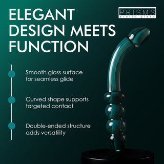 Smoky Jade Curved Glass Dildo