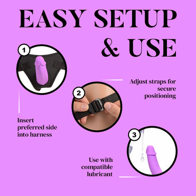 Silicone Double Dildo with Harness