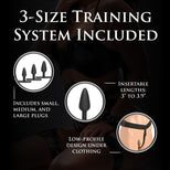 Bum-Tastic Trainer Set Silicone 3 Piece Anal Plug Set with Harness