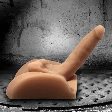 2 Way Grunt double-ended stroker dildo side profile with lifelike ass and 7 inch dong