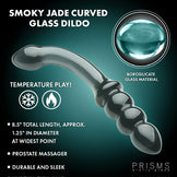 Smoky Jade Curved Glass Dildo