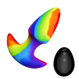 Rainbow Thrusting & Vibrating Silicone Butt Plug