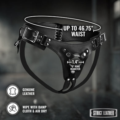 Leather Corset-Back Strap-On Harness