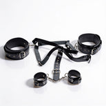 Premium Leather Thigh Harness with Wrist Cuffs