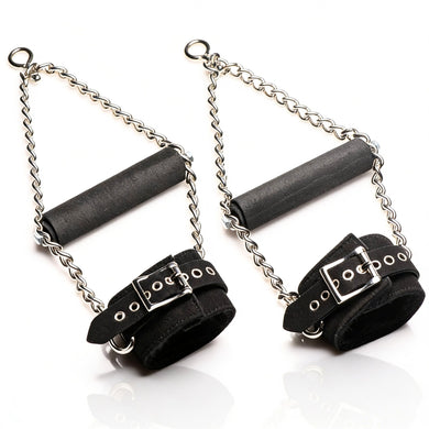 Fur Lined Nubuck Leather Suspension Cuffs with Grip