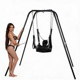 Leather Swing with Pillow and Stirrups