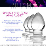 3 Piece Glass Anal Plug Kit