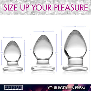 3 Piece Glass Anal Plug Kit