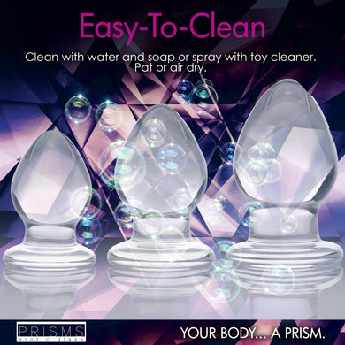3 Piece Glass Anal Plug Kit
