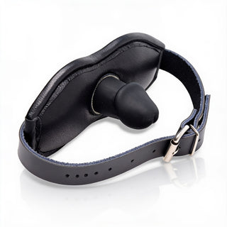 Leather Padded Silicone Penis Mouth Gag