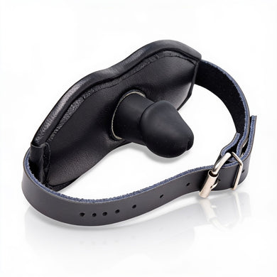 Leather Padded Silicone Penis Mouth Gag