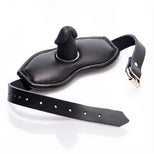 Leather Padded Silicone Penis Mouth Gag
