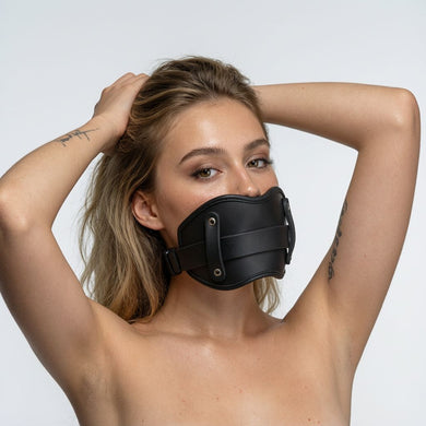 Leather Padded Silicone Penis Mouth Gag