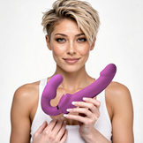 Worlds First Remote Control Inflatable Vibrating Silicone Strapless Strap-On