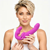 Worlds First Remote Control Inflatable Vibrating Silicone Strapless Strap-On