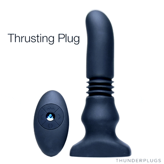 Silicone Vibrating and Thrusting Plug with Remote Control