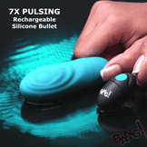 7X Pulsing Rechargeable Silicone Bullet