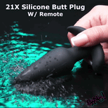 Remote Control 21X Vibrating Silicone Butt Plug