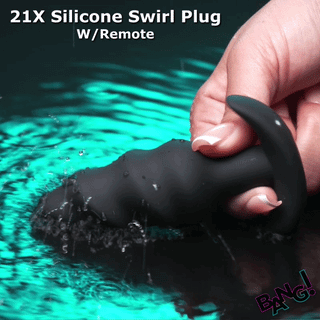 Remote Control 21X Vibrating Silicone Swirl Butt Plug