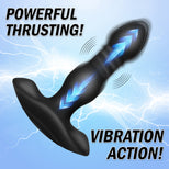 Vibrating and Thrusting Remote Control Silicone Anal Plug