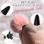 Remote Snap-On Vibrating Silicone Anal Plug Plus 3 Tails