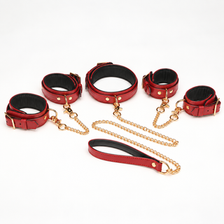 6 Piece Burgundy Bondage Set