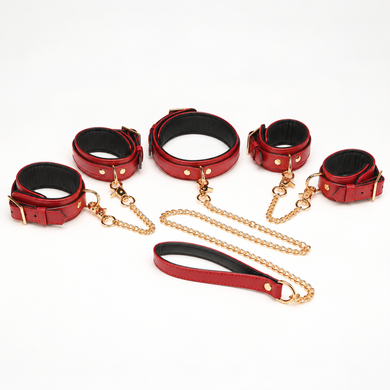 6 Piece Burgundy Bondage Set