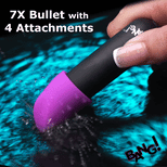 7X Rechargeable Bullet with 4 Attachments