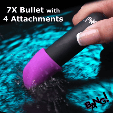 7X Rechargeable Bullet with 4 Attachments