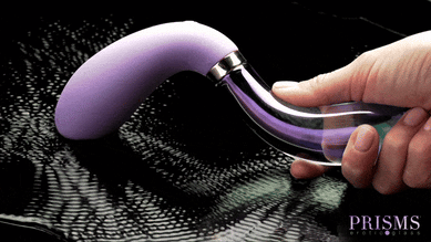 10X Pari Dual Ended Wavy Silicone and Glass Vibrator