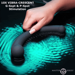 10X Vibra-Crescent Vibrating Silicone Dual-Ended Dildo