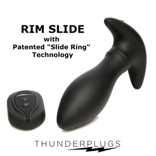 Rim Slide 10X Sliding Ring Silicone Butt Plug with Remote