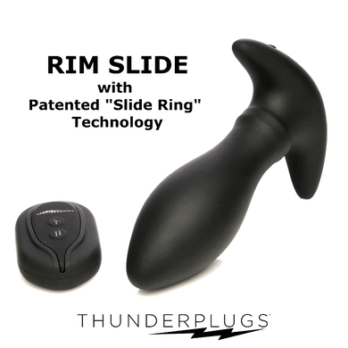 Rim Slide 10X Sliding Ring Silicone Butt Plug with Remote