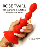 10X Rose Twirl Vibrating and Rotating Silicone Anal Beads
