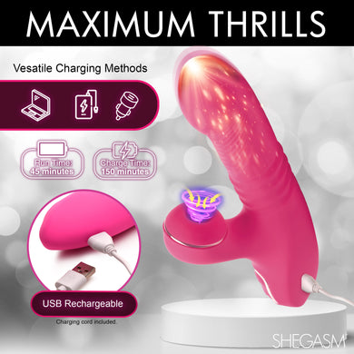 Pro-Thrust Thrusting Suction Silicone Rabbit Vibrator