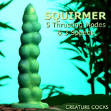 Squirmer Thrusting and Vibrating Silicone Dildo