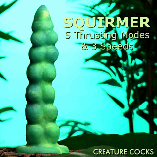 Squirmer Thrusting and Vibrating Silicone Dildo