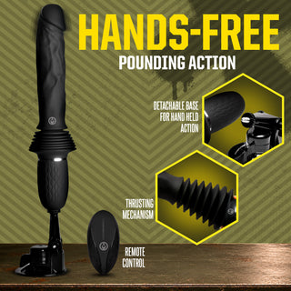 The Ultimate Power Pounder | Vibrating & Thrusting Silicone Dildo w/ Remote