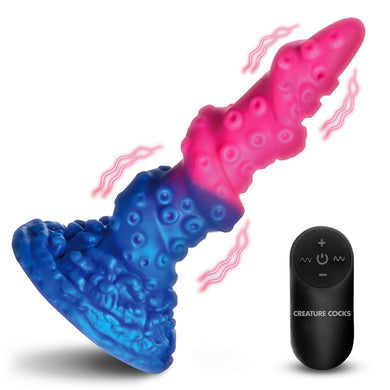 Deluxe Lord Kraken Vibrating Glow-in-the-Dark Silicone Dildo