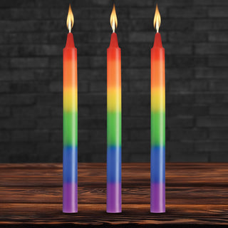 3pk Pride Candles Rainbow Drip Candle