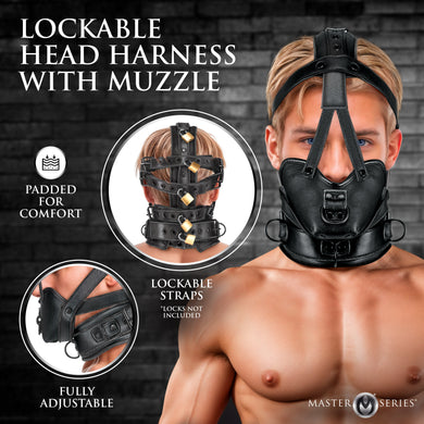 Lockable Head Harness with Muzzle