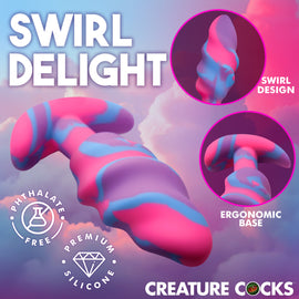 Unicorn Swirl Silicone Butt Plug