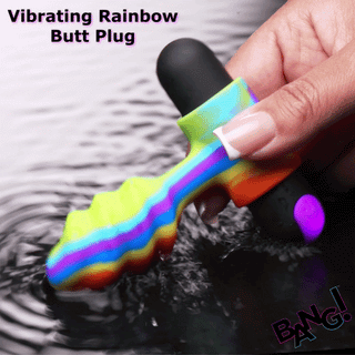 Vibrating Rainbow Butt Plug