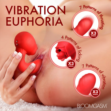 Boom Bloom Thrusting & Licking Rose Vibrator