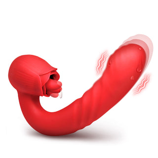 Boom Bloom Thrusting & Licking Rose Vibrator