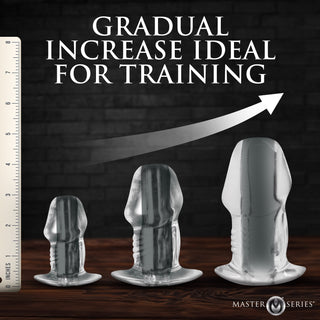 3pc Dicked Clear Hollow Anal Trainer Set