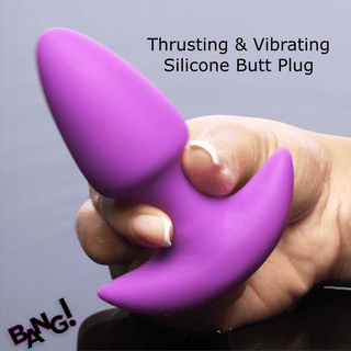 Thrusting & Vibrating Silicone Butt Plug